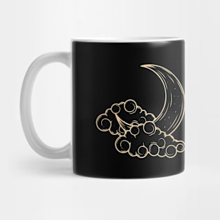 bohemian astrological design with sun, stars and sunburst. Boho linear icons or symbols in trendy minimalist style. Modern art Mug